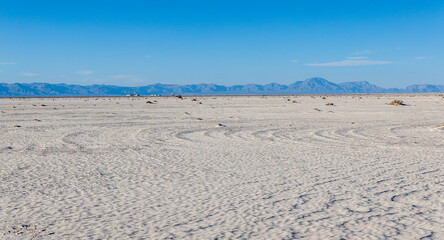 View of the Alkali Flats at White Sands National Park.