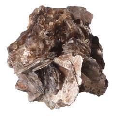 Muscovite mineral stone rock isolated on white background. Mineralogy stones gem concept.