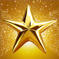 Gold Star on Gold Background. Generative AI