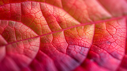 A close up of a leaf with a red hue