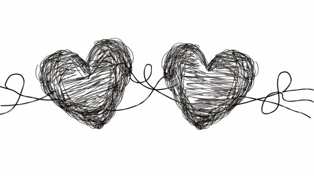 doodled hearts generative ai