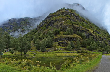Mountains in Flam in Norway, Europe
