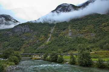 River Flamselvi in Flam in Norway, Europe
