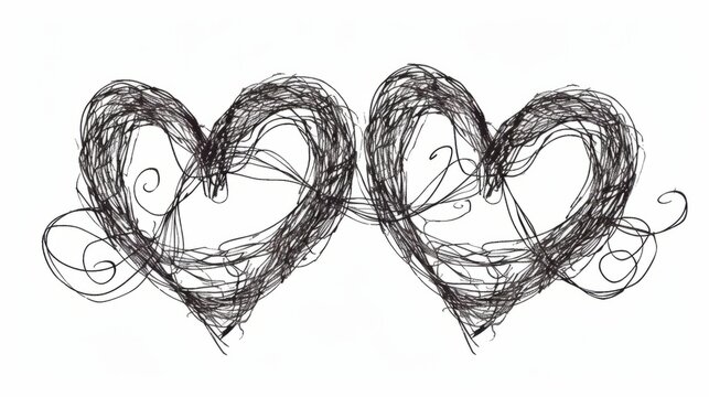 doodled hearts generative ai