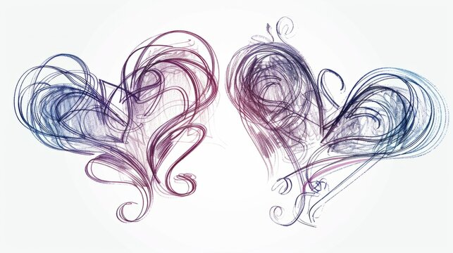 doodled hearts generative ai