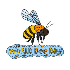 World bee day in may. International event.