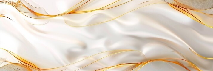 Luxurious golden line pattern on a white background an elegant and sophisticated design for wallpaper or wall decoration with a beautiful abstract wave texture Generative AI - obrazy, fototapety, plakaty