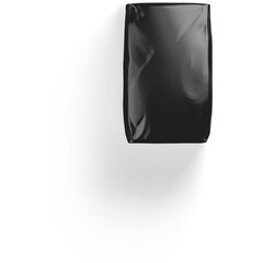 Black doypack isolated on transparent background , can be used in a variety of industries, such as food and beverage, cosmetics, and electronics.