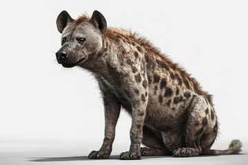 Hyena's Cunning Presence on White