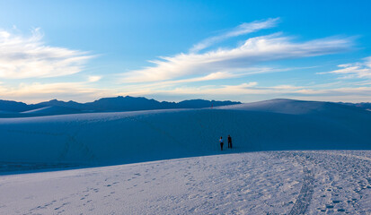 Hiking the Alkali Flats Trail at White Sands NP..