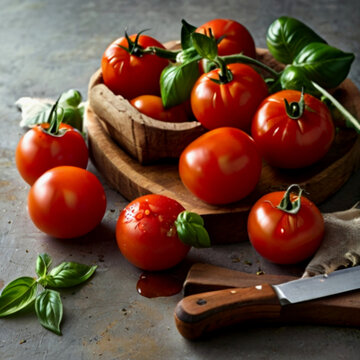 tomatoes and herbs