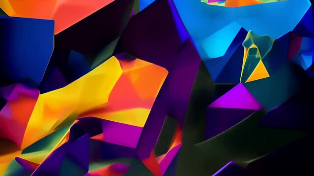 animation background illustration of geometric shapes and vibrant colors