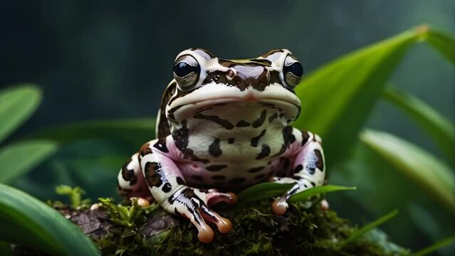 Beautiful tropical frog in nature jungle