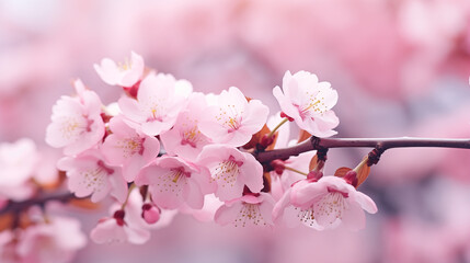 Obraz premium close-up of sakura blossoms, spring natural background