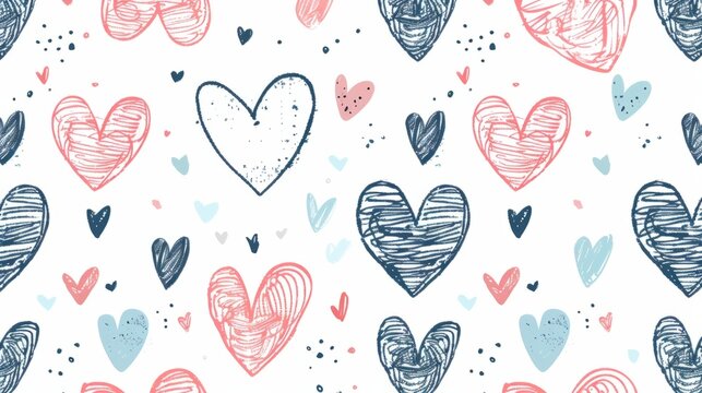 colorful painted hearts background generative ai