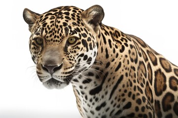 Majestic Jaguar Against White