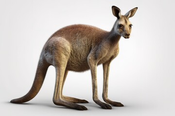 Kangaroo's Protective Stance on White