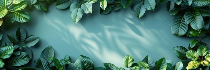 Summer Tropical Composition Green Leaves, Background HD, Illustrations