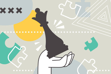 Business concept illustration. Vector illustration of business strategy, tactics, marketing, planning. Creative concept for web banner, social media banner, business presentation, marketing material