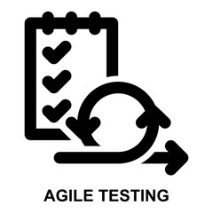 testing, agile testing, agile, scrum, project management, user requirements expanded agile outline icon license for web mobile app presentation printing - obrazy, fototapety, plakaty