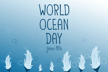 Save World oceans day underwater banner