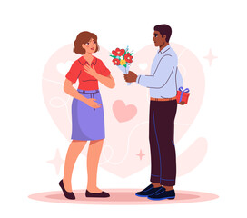 Couple in love vector concept