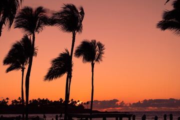 Sunset off the coast of Hawaii