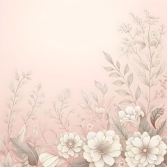 luxury modern decorative pink background wallpaper  with cloud background sheet and flowers pink background, display for product, cosmetic and perfume presentation, marketing and ads
