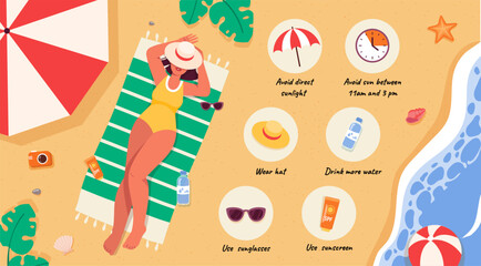 Sun protection infographic vector concept