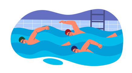 Men at swimming competition vector