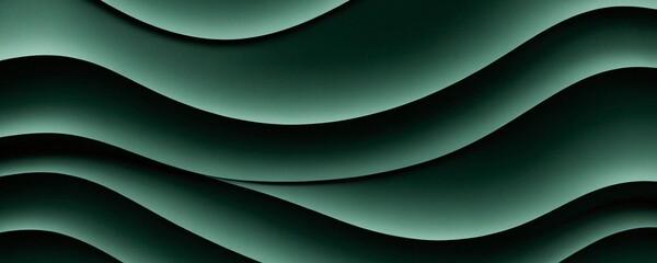 Obraz premium Dark green abstract background with smooth lines.