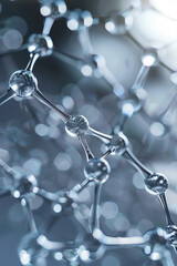 Biomedical engineering workspace, nanotechnology robots examining molecular structures for disease cure