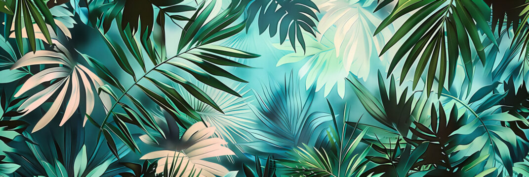 Exotic Patterns: A Lush Exploration of Tropical Foliage and Vibrant Textures in a Seamless Design