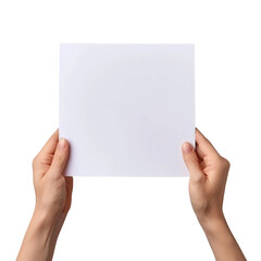 Obraz premium Two Hands Holding White Paper