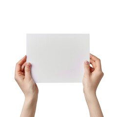 Obraz premium Two Hands Holding White Card