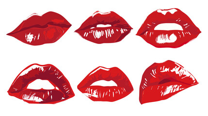 illustration set of a lips