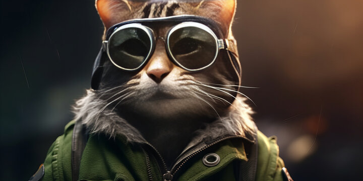 Adventurous Feline Aviator: The Epic Journey of a Daring Cat Banner
