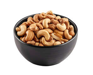 A bowl filled with Black Memorial Nuts, shown in isolation against a white background.



