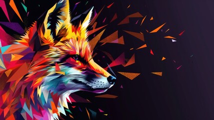 An abstract geometric fox composed of sharp