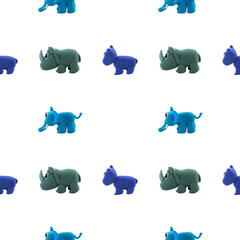 Plasticine colorful wild safari animal  seamless Textile wrapping paper background