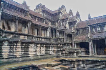 Angkor Wat Temple - Inner courtyards at Siem Reap, Cambodia, Asia