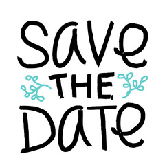 Printable Save The Date Wedding Invitation Black and Green