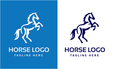 Horse minimalist modern unique logo icon symbol idea vector graphic design template