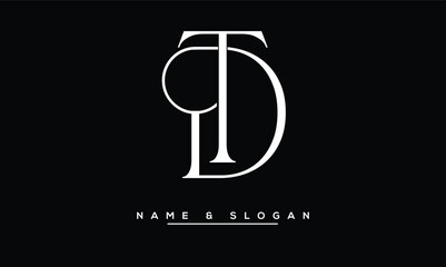 TD,  DT, T, D Abstract Letters Logo Monogram