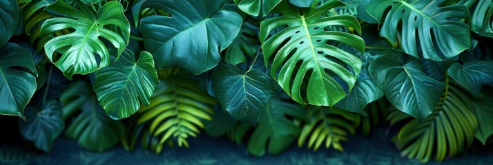 Tropical Leaves Abstract Green Texture, Background HD, Illustrations