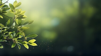 green tree leaves background with frame