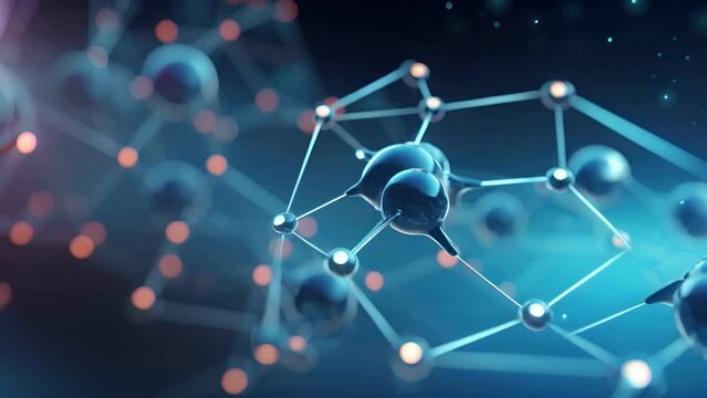 molecule or atom, Abstract structure for Science or medical background, 3d illustration, science, atom, abstract, chemistry, structure, blue, chemical, background