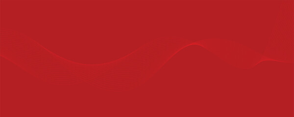 Vector abstract red background with dynamic red waves, lines and particles.	 - obrazy, fototapety, plakaty