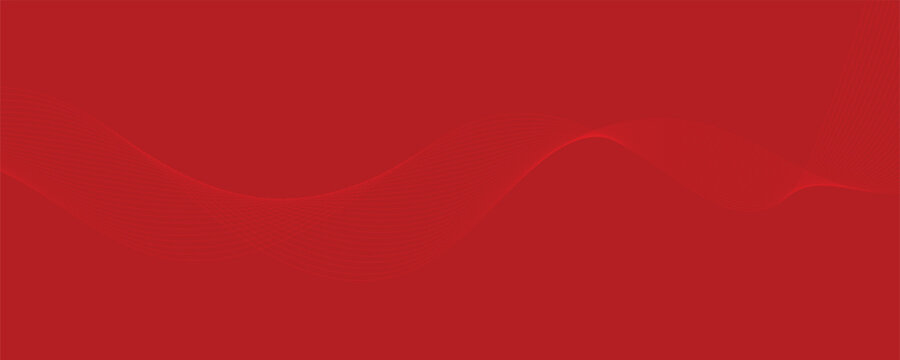 Vector abstract red background with dynamic red waves, lines and particles.	
