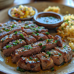 Grilled picanha with farofa and vinaigrette ai technology